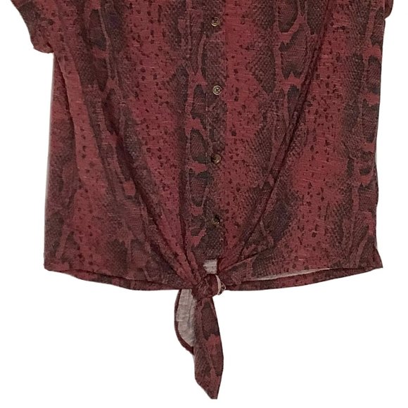 NWT C&C California Top Blouse Shirt S Snake Animal Print Knit Button Front NEW - Picture 5 of 11